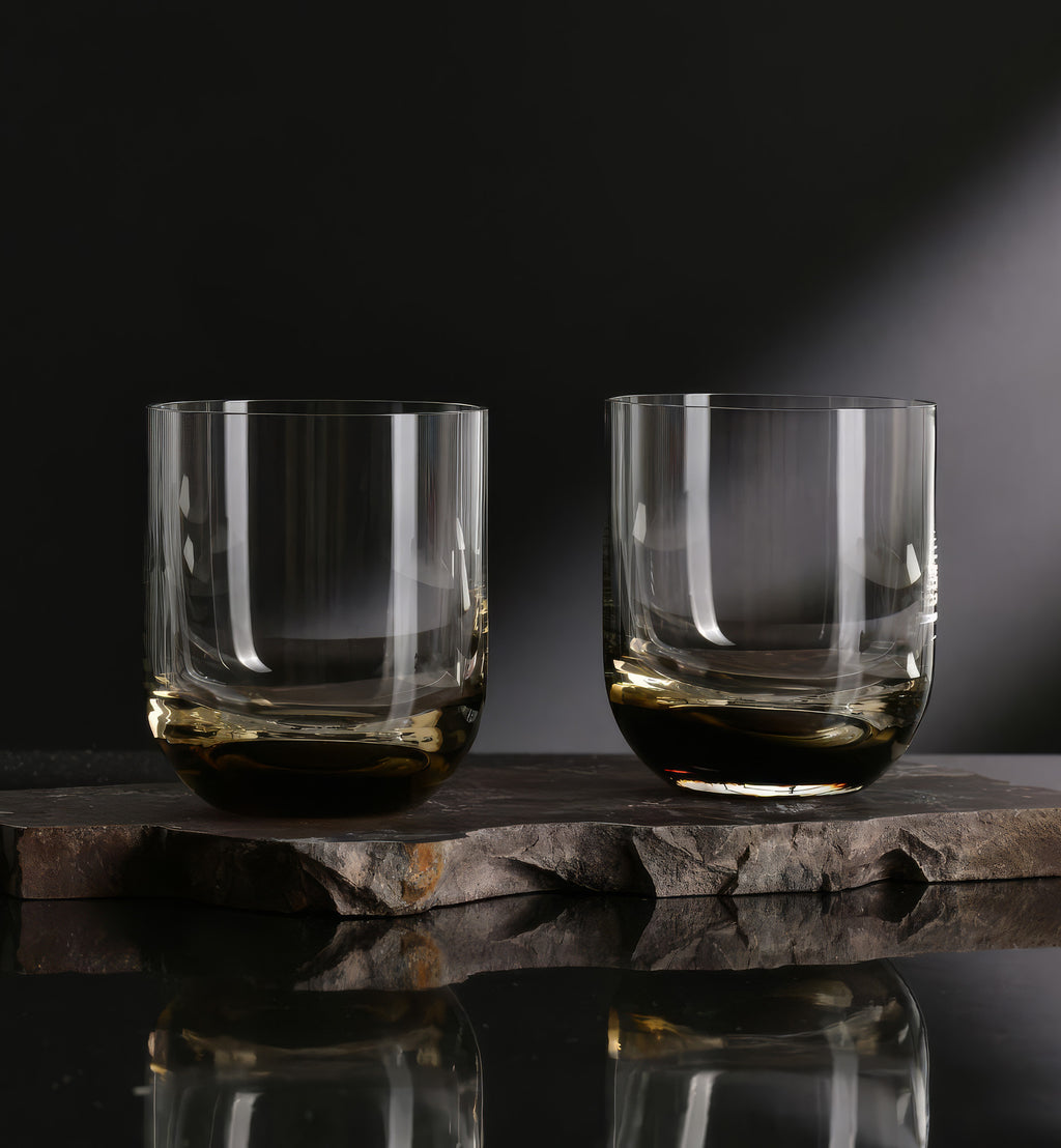 SUNSET Smoked Quartz Lowball Glasses