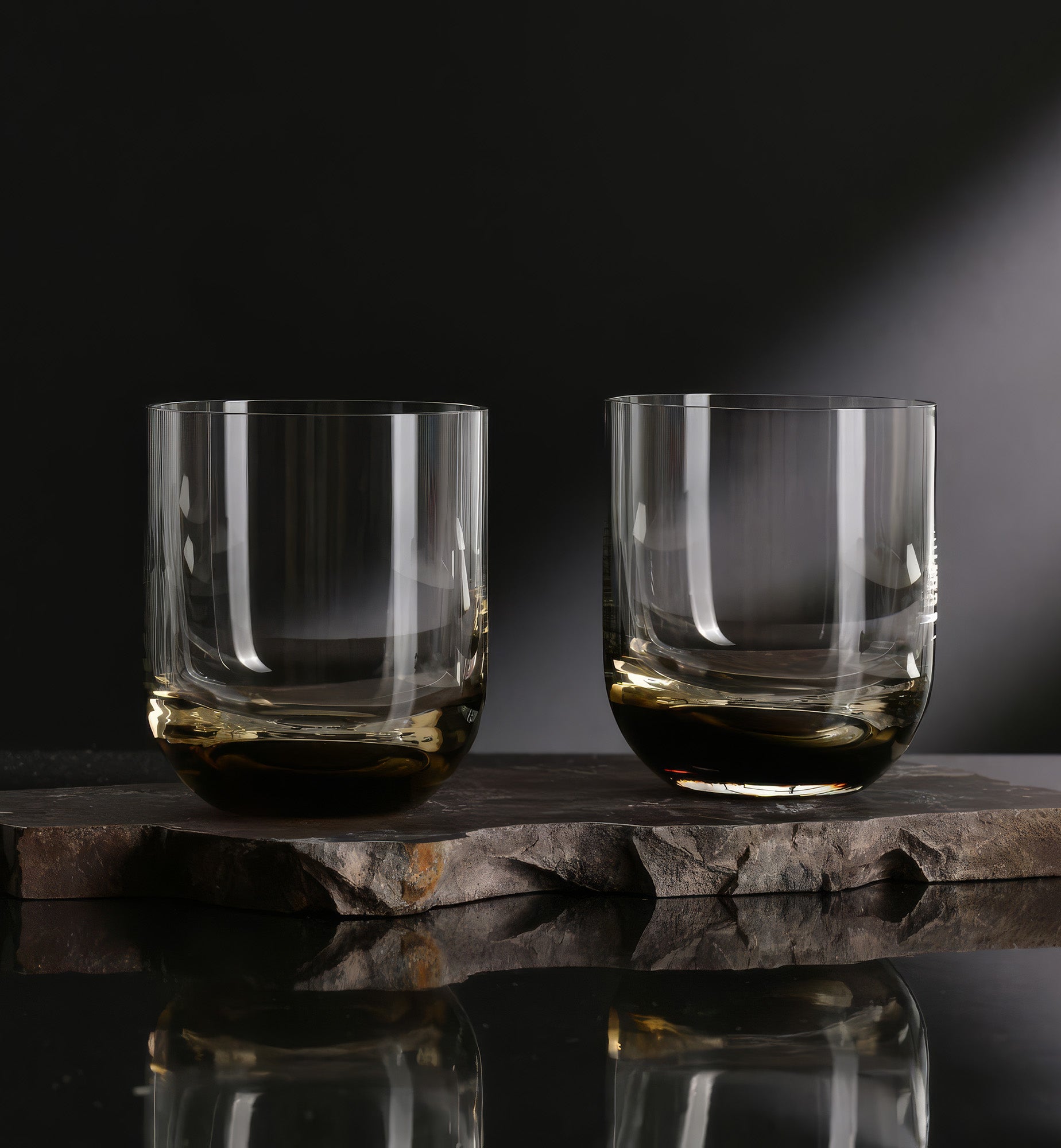 SUNSET Smoked Quartz Lowball Glasses