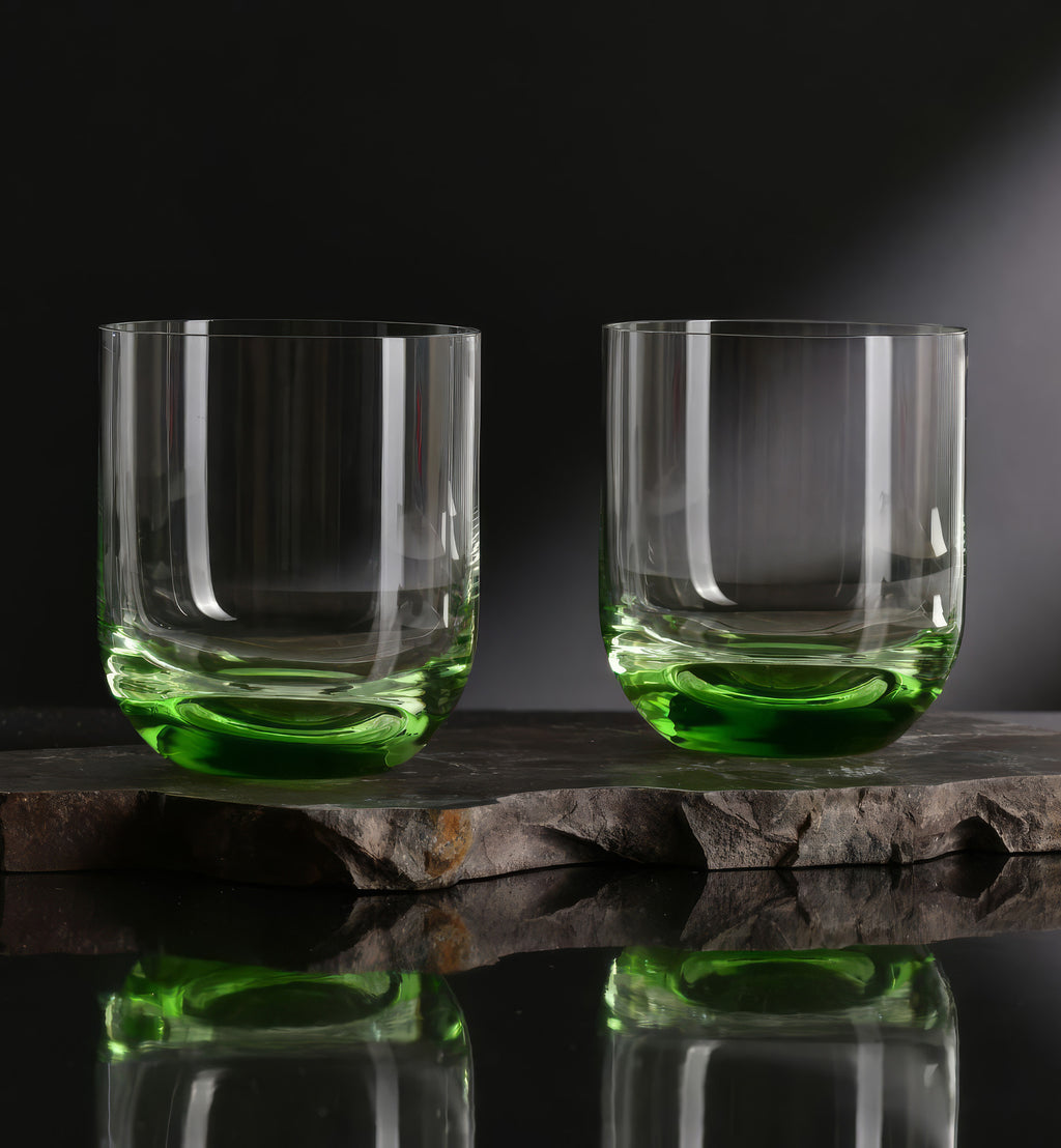 Lowball Glasses SUNSET Emerald