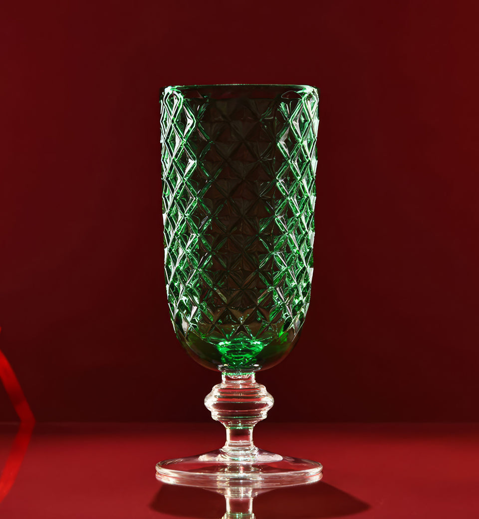 Crystal vase on a stem Emerald 26.5 cm