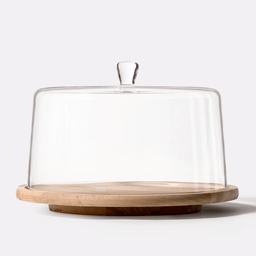 Cloche with wooden rotating platter 33 cm