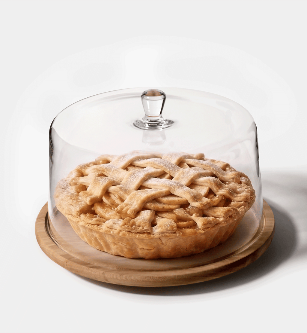 Cloche with wooden rotating platter 33 cm
