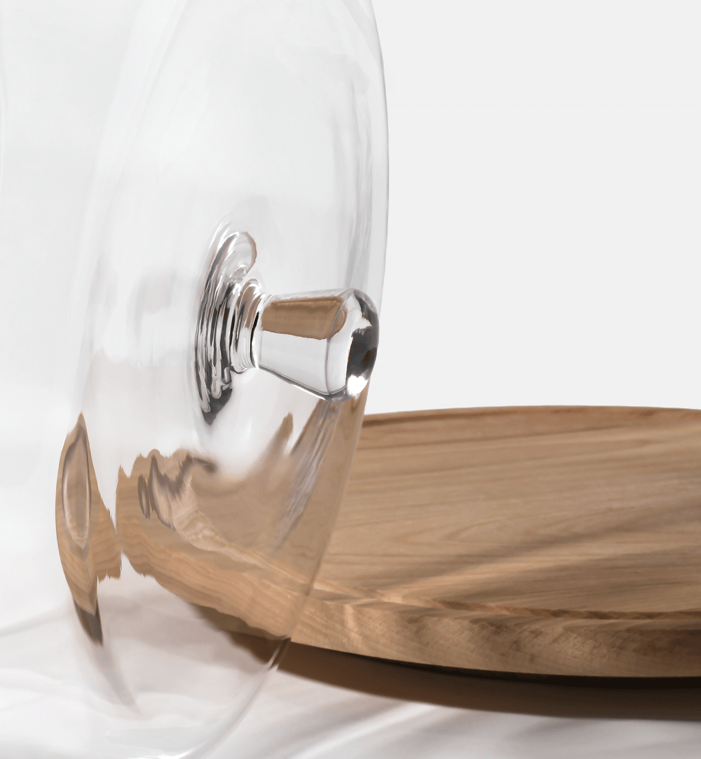 Cloche with wooden rotating platter 33 cm