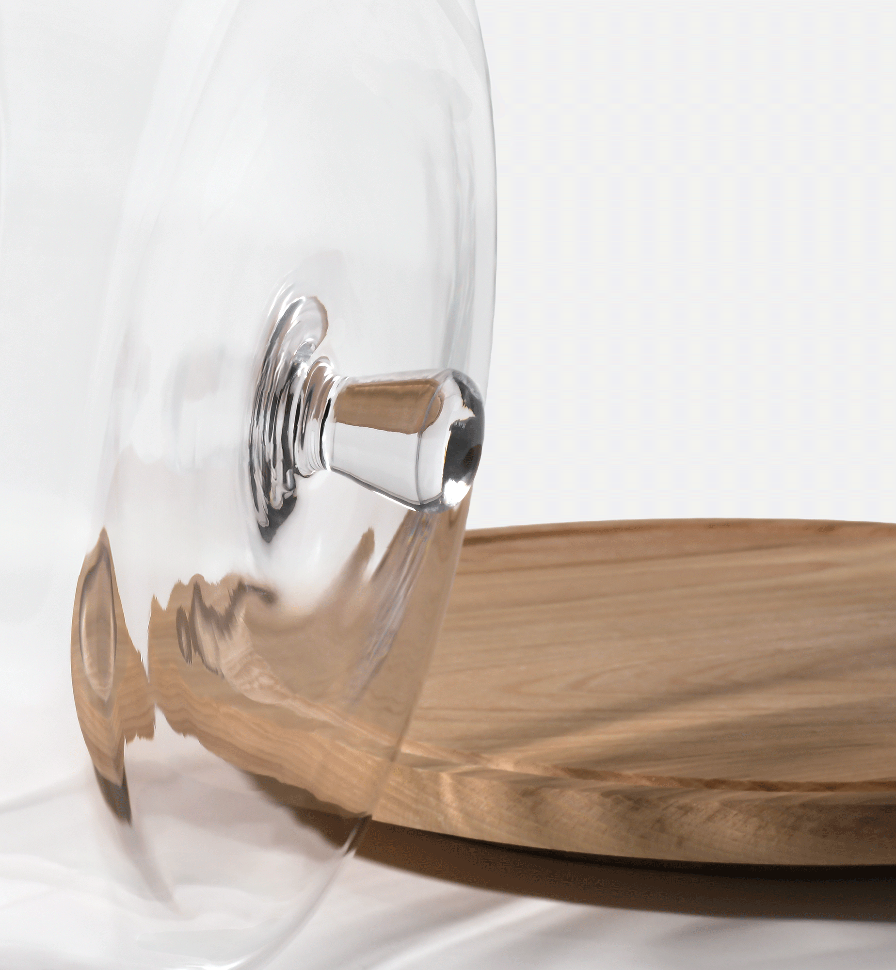 Cloche with wooden rotating platter 33 cm