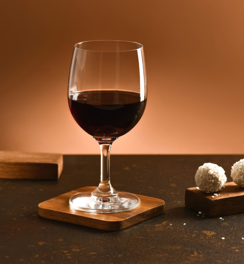 Red wine glasses
