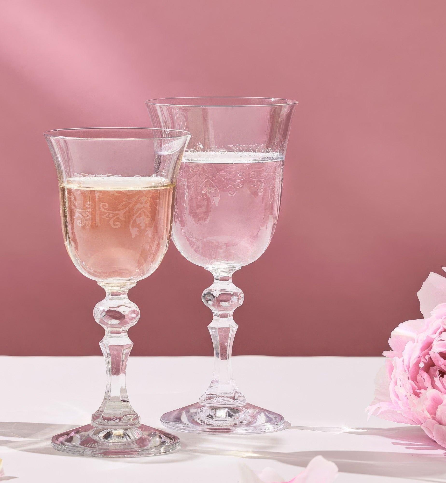 Red wine glasses