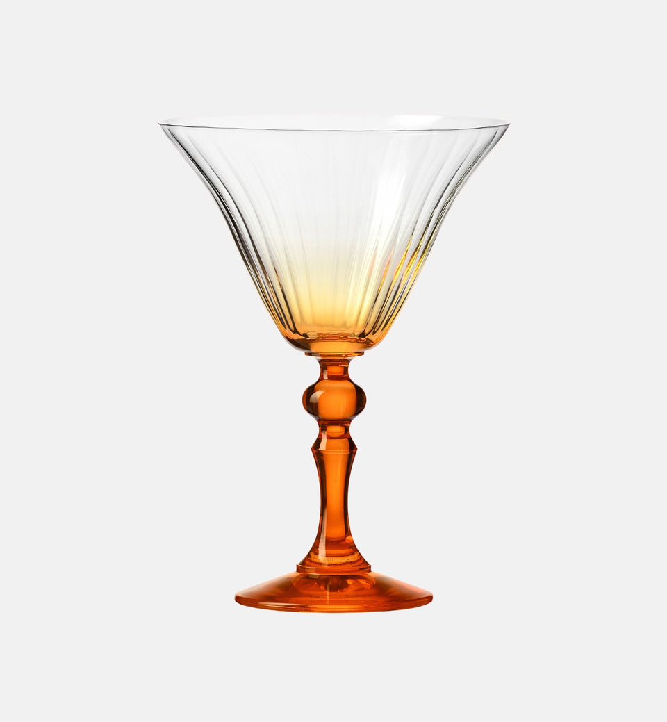 Cieniowane kieliszki do martini z pomarańczową nóżką 170 ml