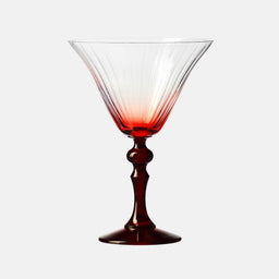 Tinted martini glasses with a red stem