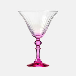 Shaded martini glasses with a pink stem