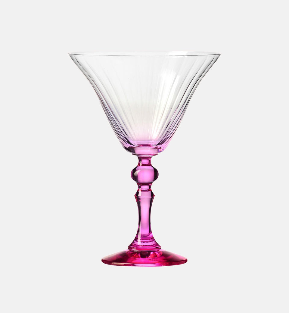 Cieniowane kieliszki do martini z różową nóżką 170 ml