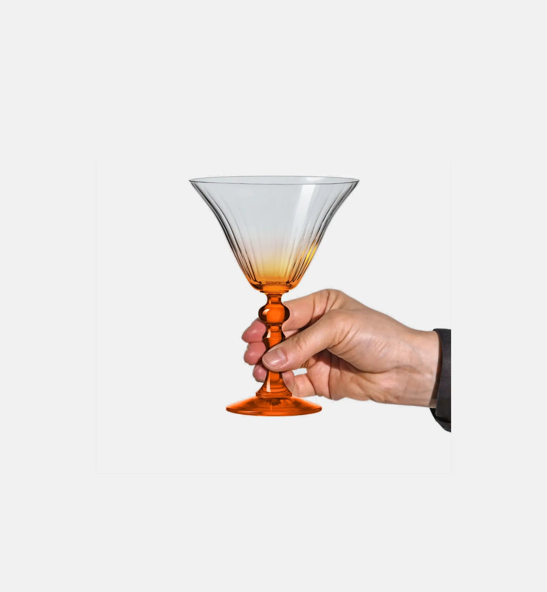 Cieniowane kieliszki do martini z pomarańczową nóżką 170 ml