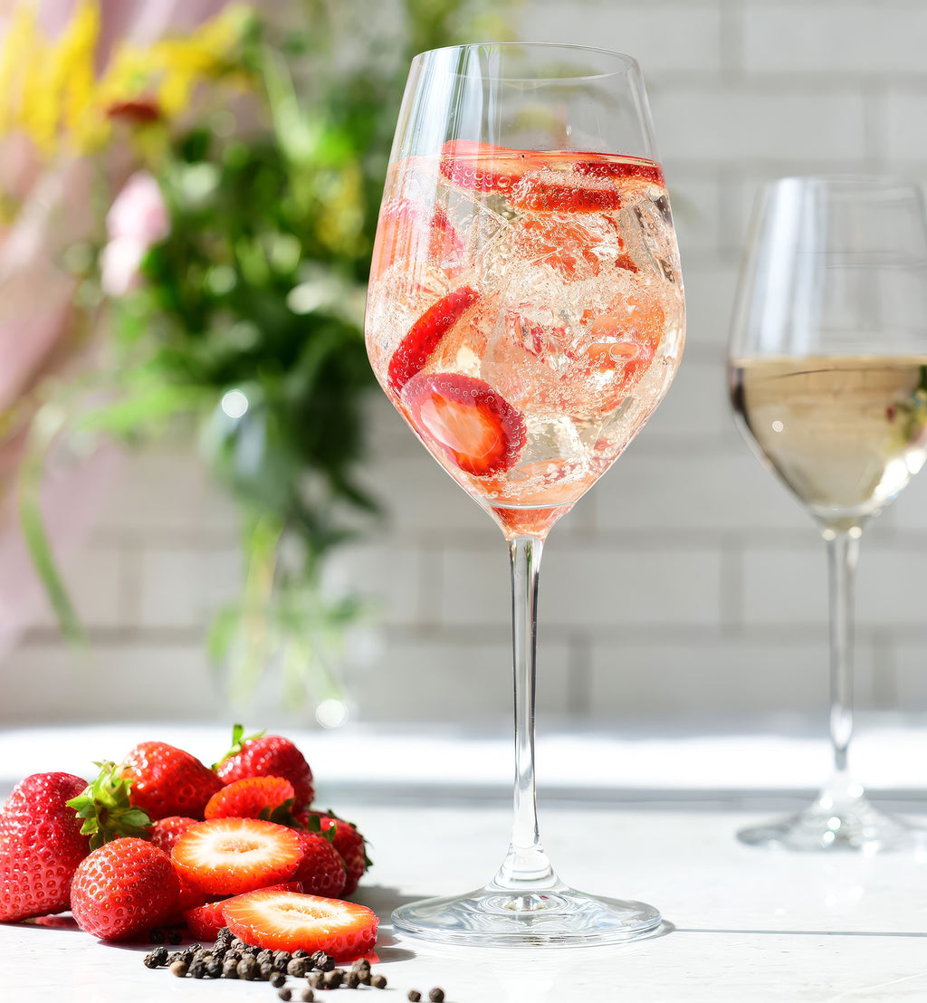 Red wine glasses