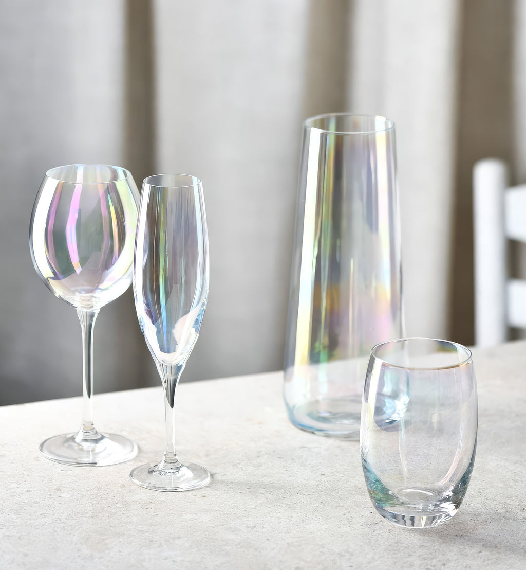 Iridescent champagne flutes