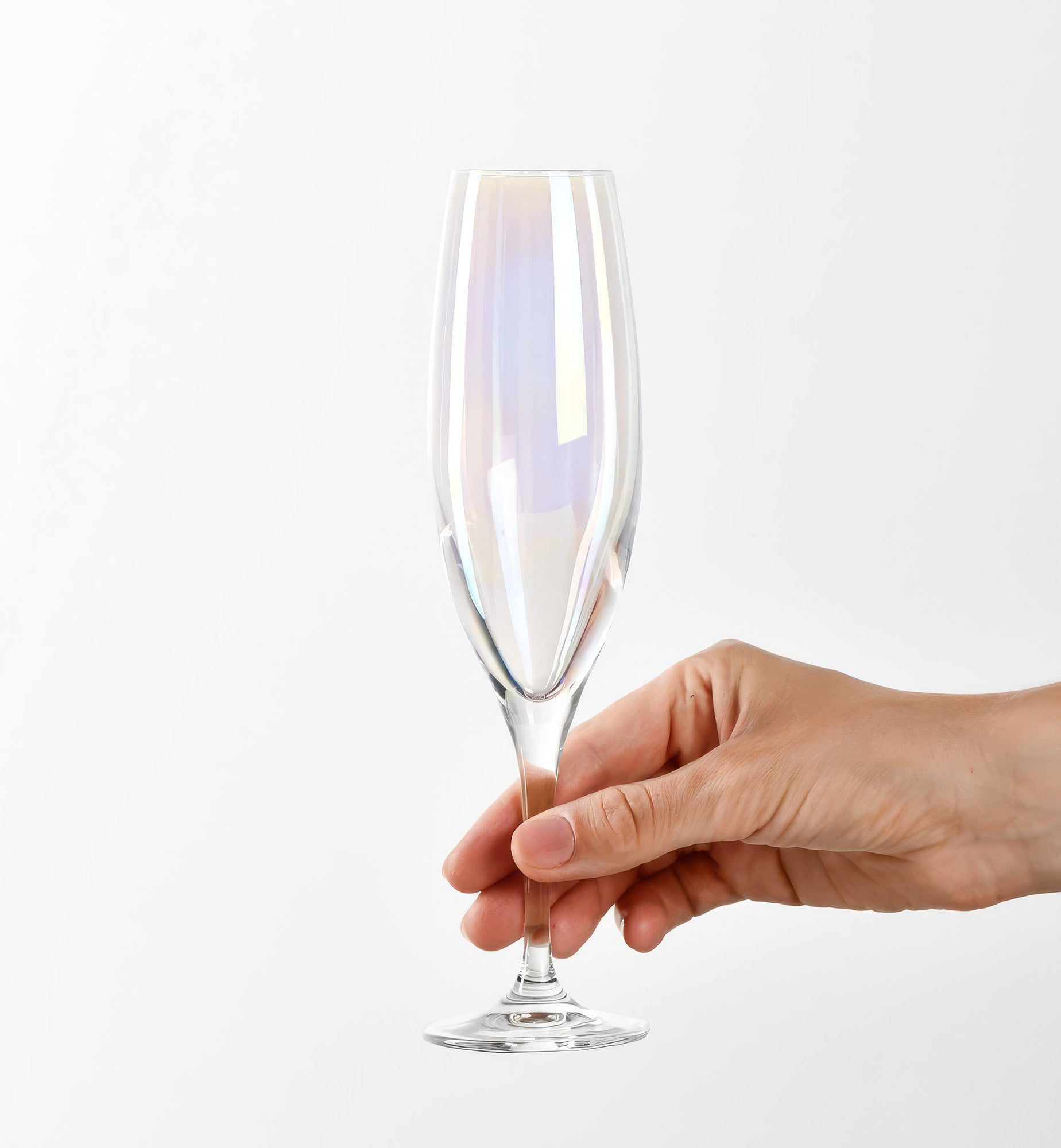 Iridescent champagne flutes