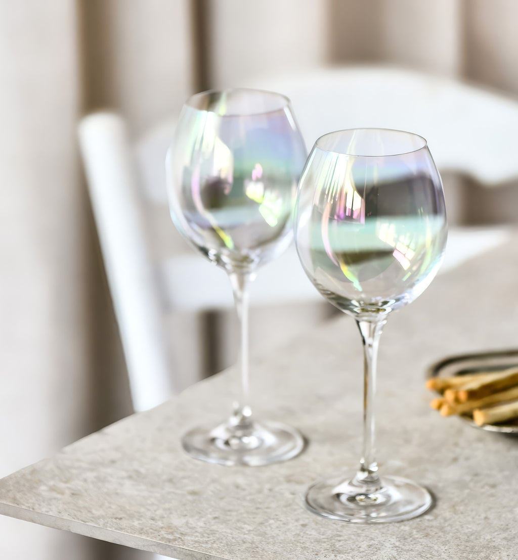 Iridescent wine glasses