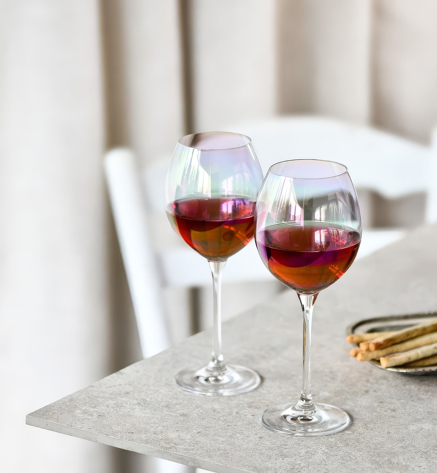 Iridescent wine glasses