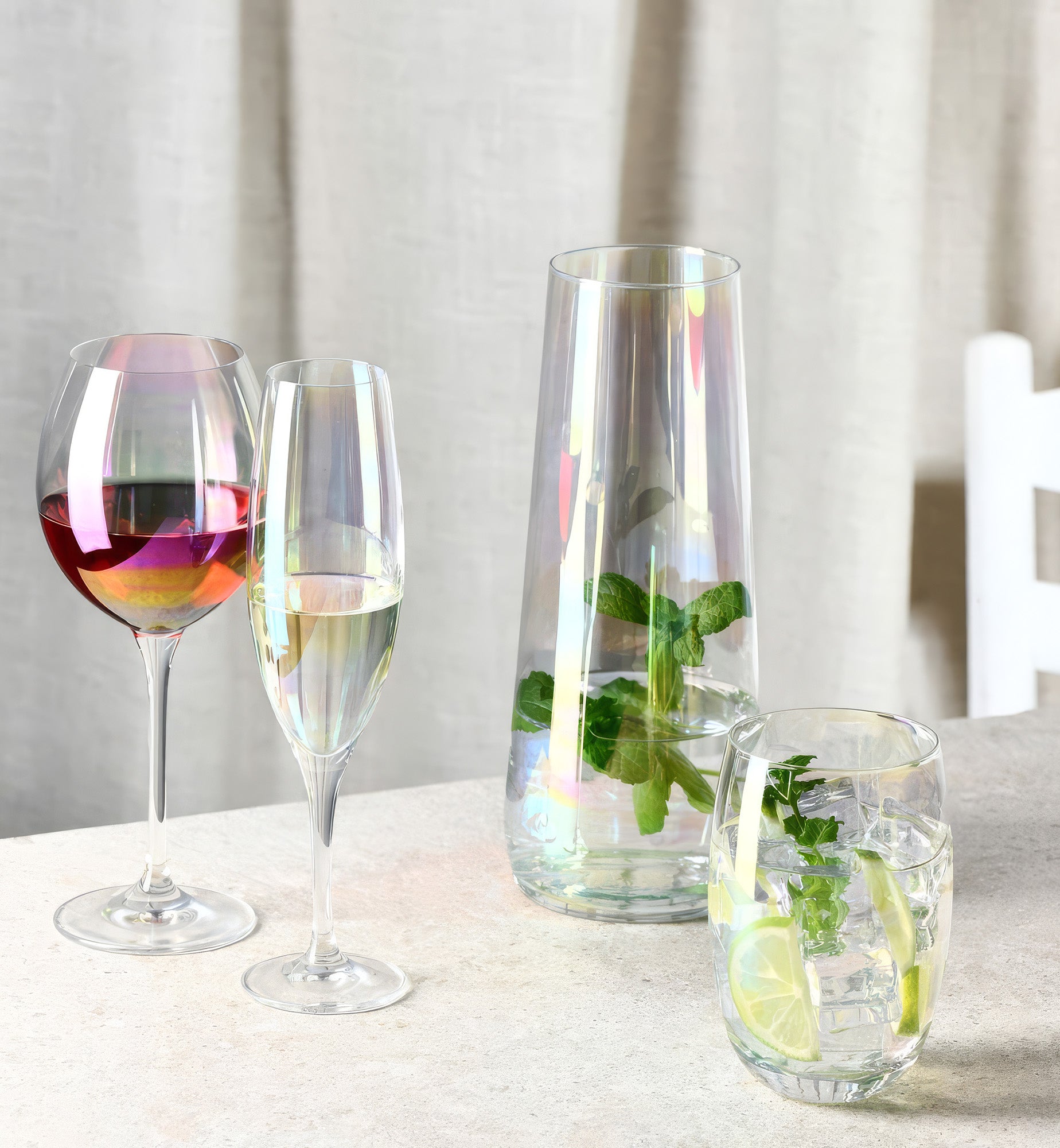 Iridescent wine glasses