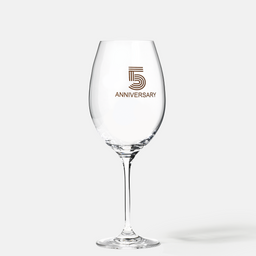 Zdobiony kieliszek do wina z napisem 5 ANNIVERSARY, 5 ROCZNICA 480 ml
