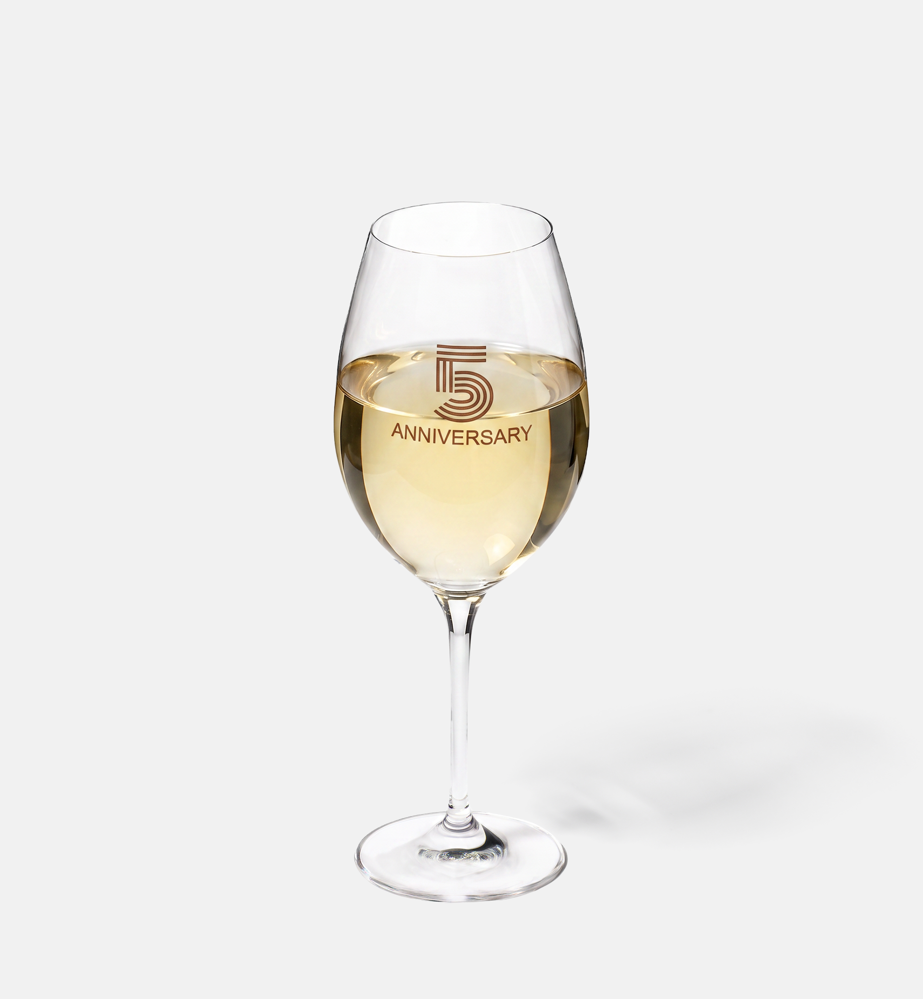 Zdobiony kieliszek do wina z napisem 5 ANNIVERSARY, 5 ROCZNICA 480 ml