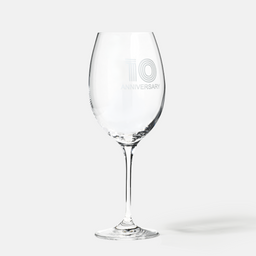 Zdobiony kieliszek do wina z napisem 10 ANNIVERSARY, 10 ROCZNICA 480 ml