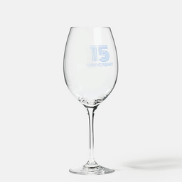 Zdobiony kieliszek do wina z napisem 15 ANNIVERSARY, 15 ROCZNICA 480 ml