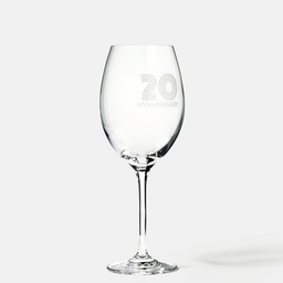 Zdobiony kieliszek do wina z napisem 20 ANNIVERSARY, 20 ROCZNICA 480 ml