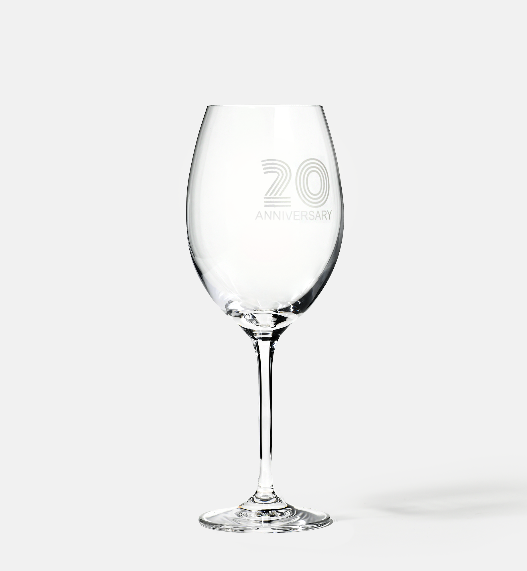 Zdobiony kieliszek do wina z napisem 20 ANNIVERSARY, 20 ROCZNICA 480 ml