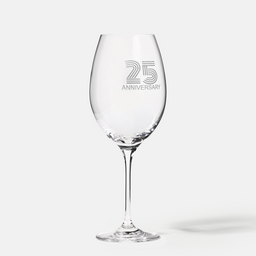 Zdobiony kieliszek do wina z napisem 25 ANNIVERSARY, 25 ROCZNICA 480 ml