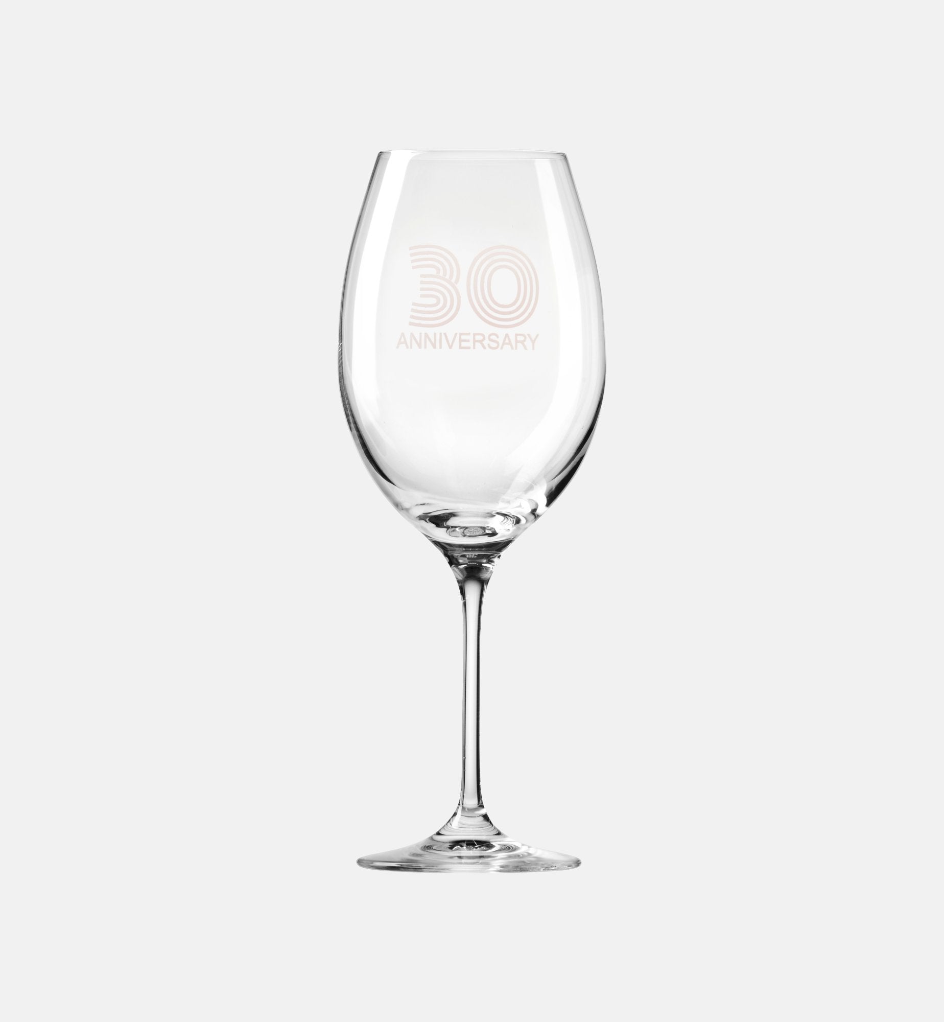 Zdobiony kieliszek do wina z napisem 30 ANNIVERSARY, 30 ROCZNICA 480 ml