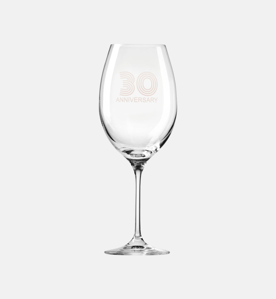 Zdobiony kieliszek do wina z napisem 30 ANNIVERSARY, 30 ROCZNICA 480 ml