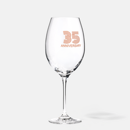 Zdobiony kieliszek do wina z napisem 35 ANNIVERSARY, 35 ROCZNICA 480 ml