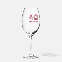 Zdobiony kieliszek do wina z napisem 40 ANNIVERSARY, 40 ROCZNICA 480 ml