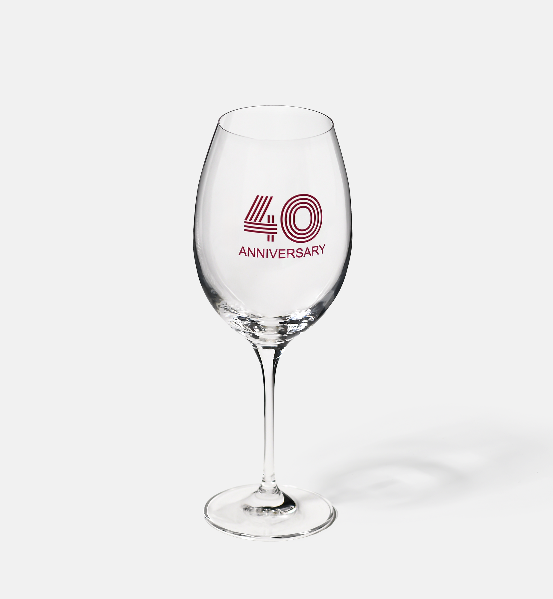 Zdobiony kieliszek do wina z napisem 40 ANNIVERSARY, 40 ROCZNICA 480 ml
