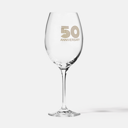 Zdobiony kieliszek do wina z napisem 50 ANNIVERSARY, 50 ROCZNICA 480 ml