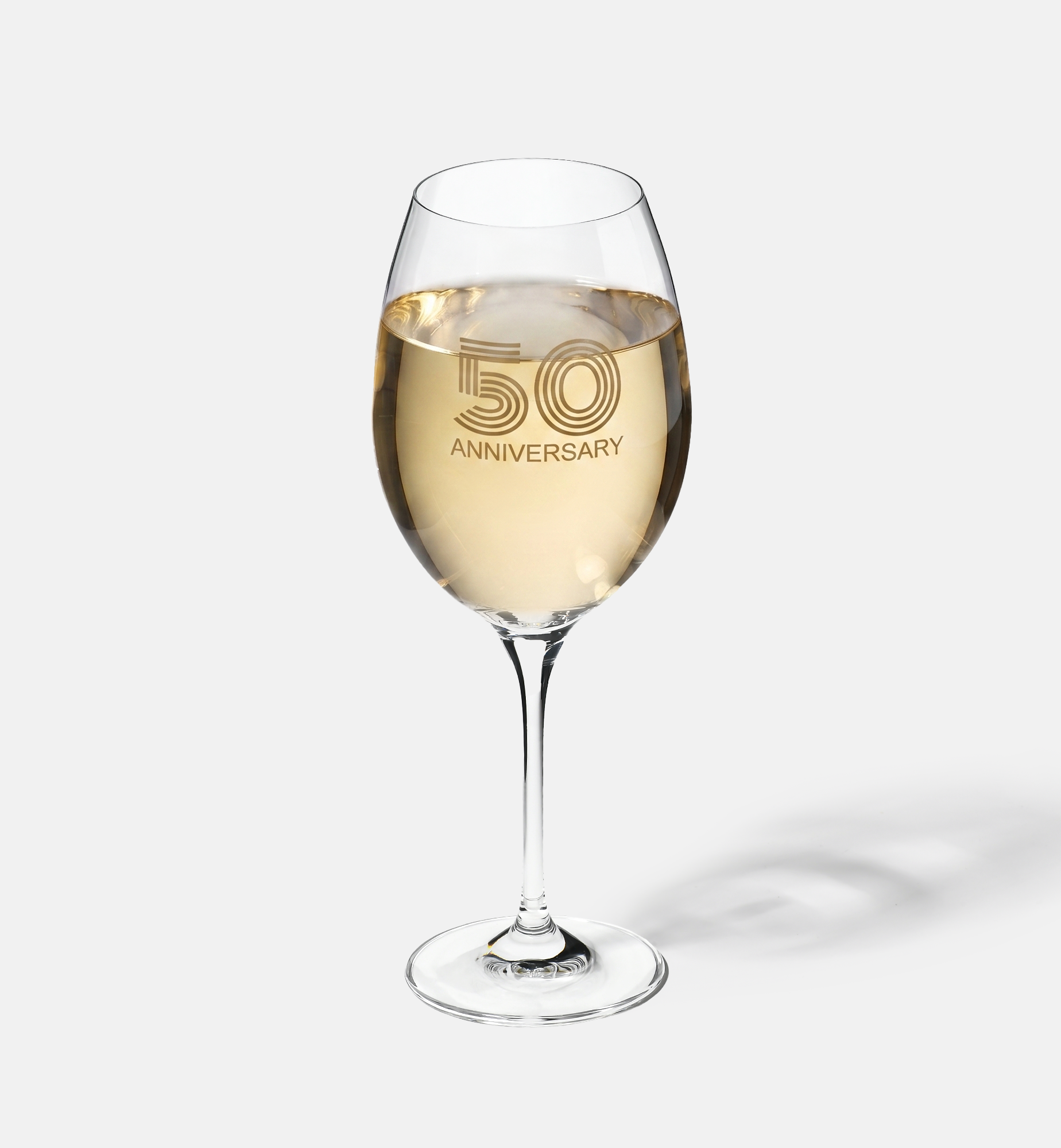Zdobiony kieliszek do wina z napisem 50 ANNIVERSARY, 50 ROCZNICA 480 ml