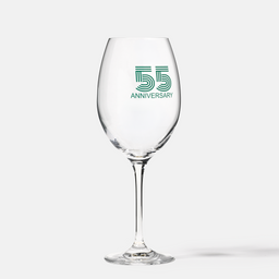 Zdobiony kieliszek do wina z napisem 55 ANNIVERSARY, 55 ROCZNICA 480 ml