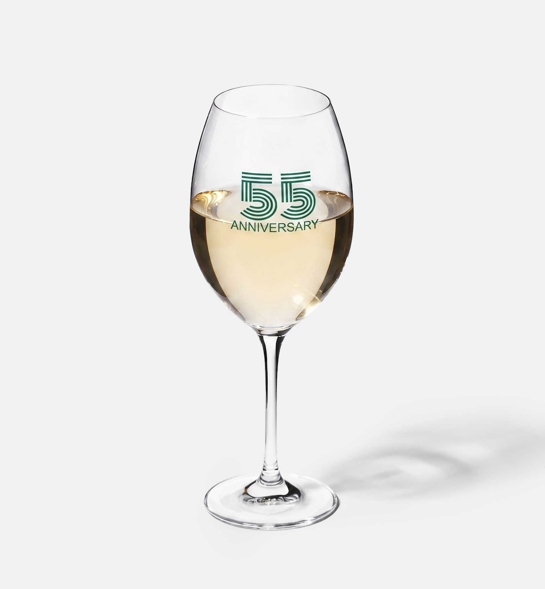 Zdobiony kieliszek do wina z napisem 55 ANNIVERSARY, 55 ROCZNICA 480 ml
