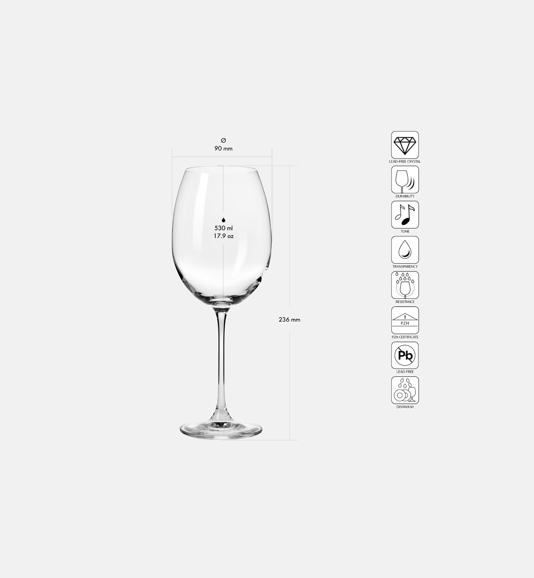 Kieliszki WINE 530 530 ml