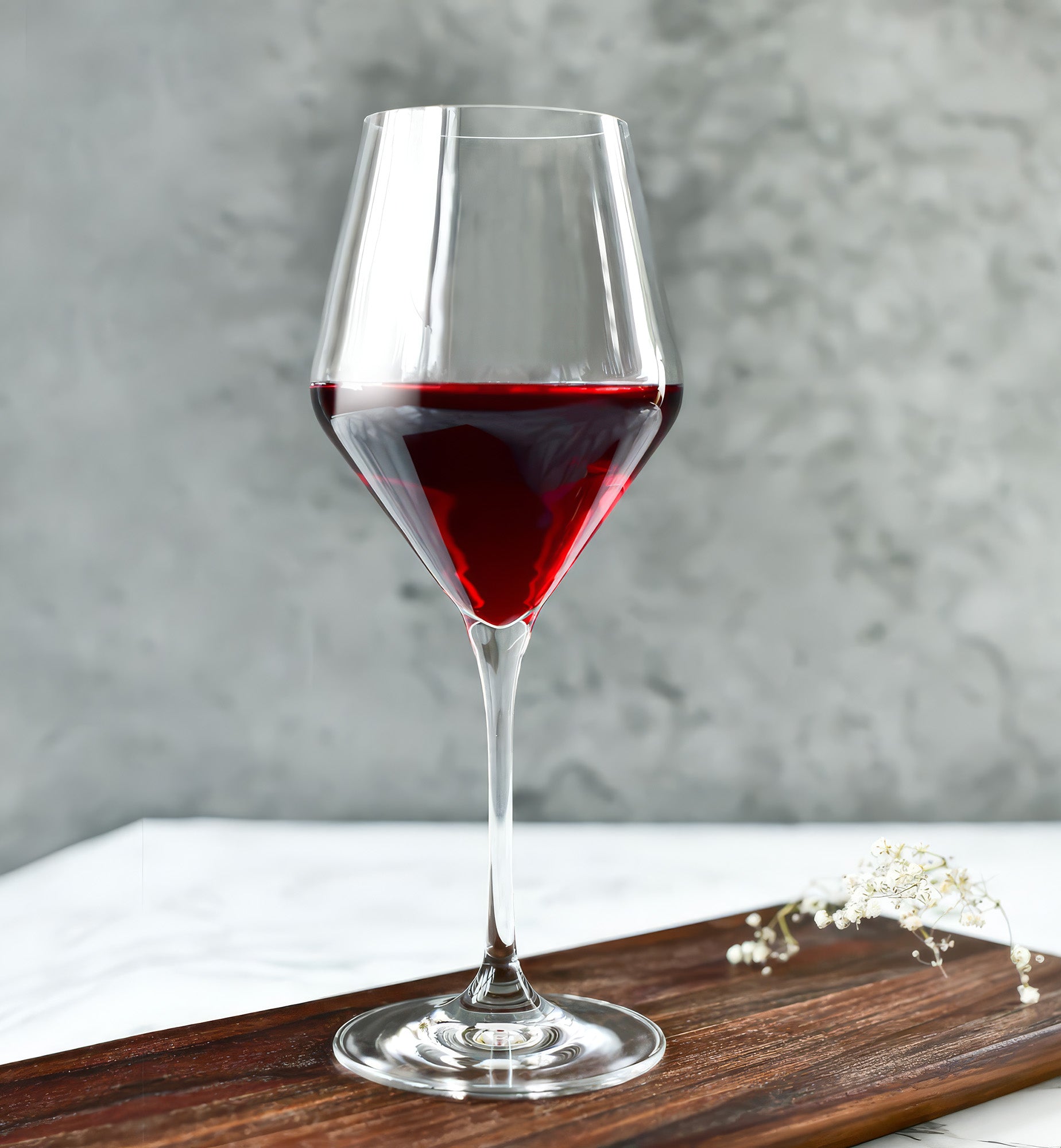 Red wine glasses