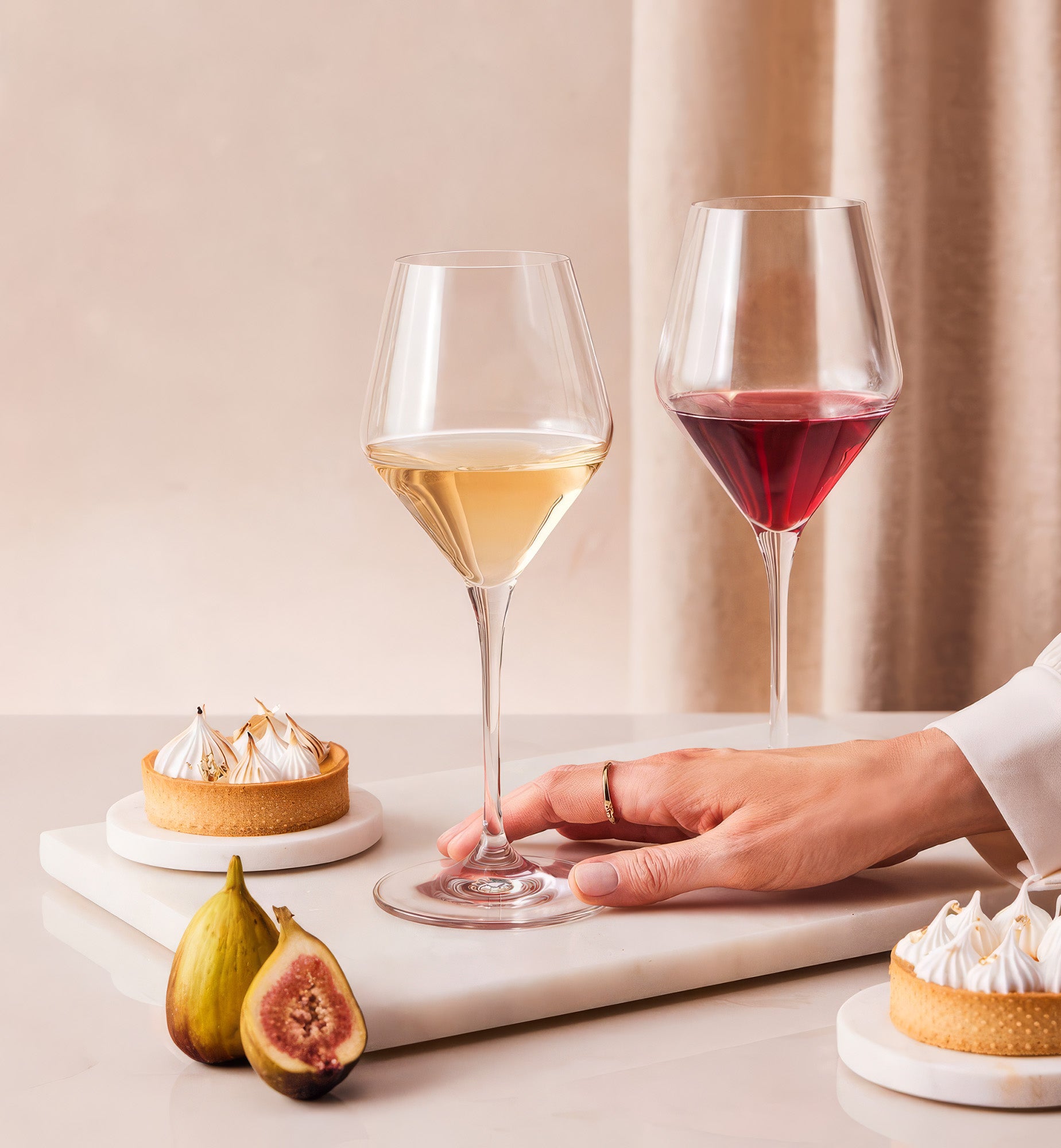 Red wine glasses