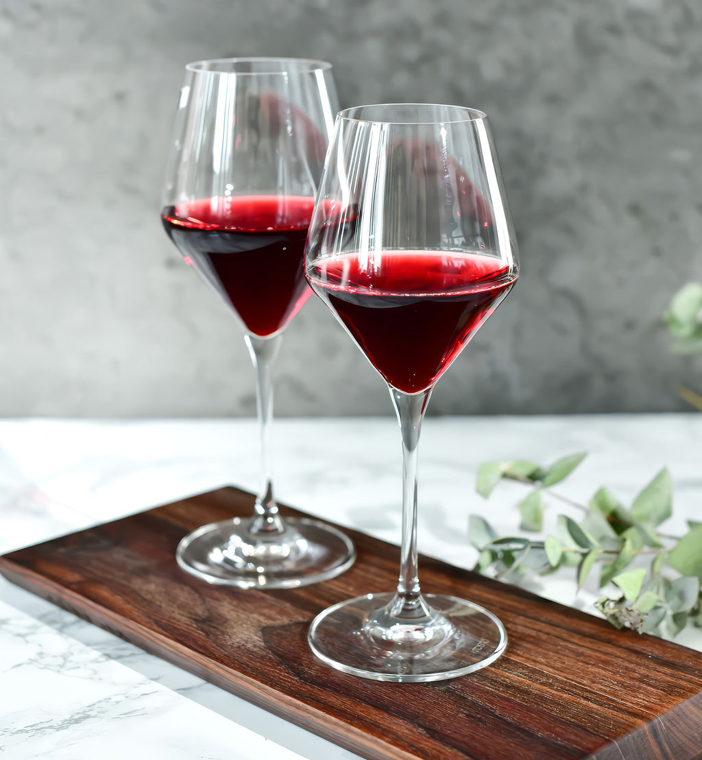 Red wine glasses
