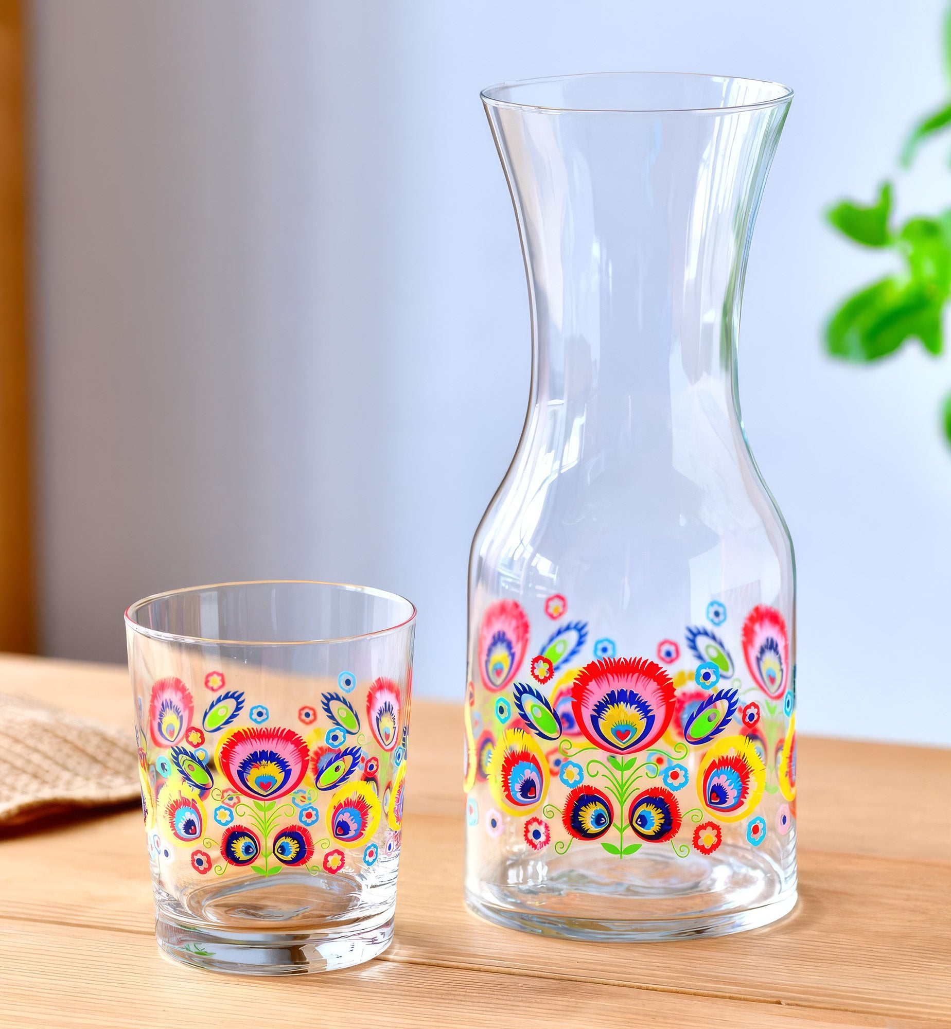 Karafka ze wzorem łowickim FOLK 900 ml