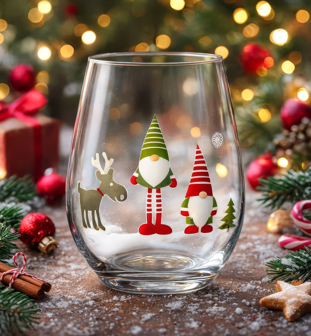Świąteczne szklanki do wody CHRISTMAS COLLECTION Krasnale 550 ml