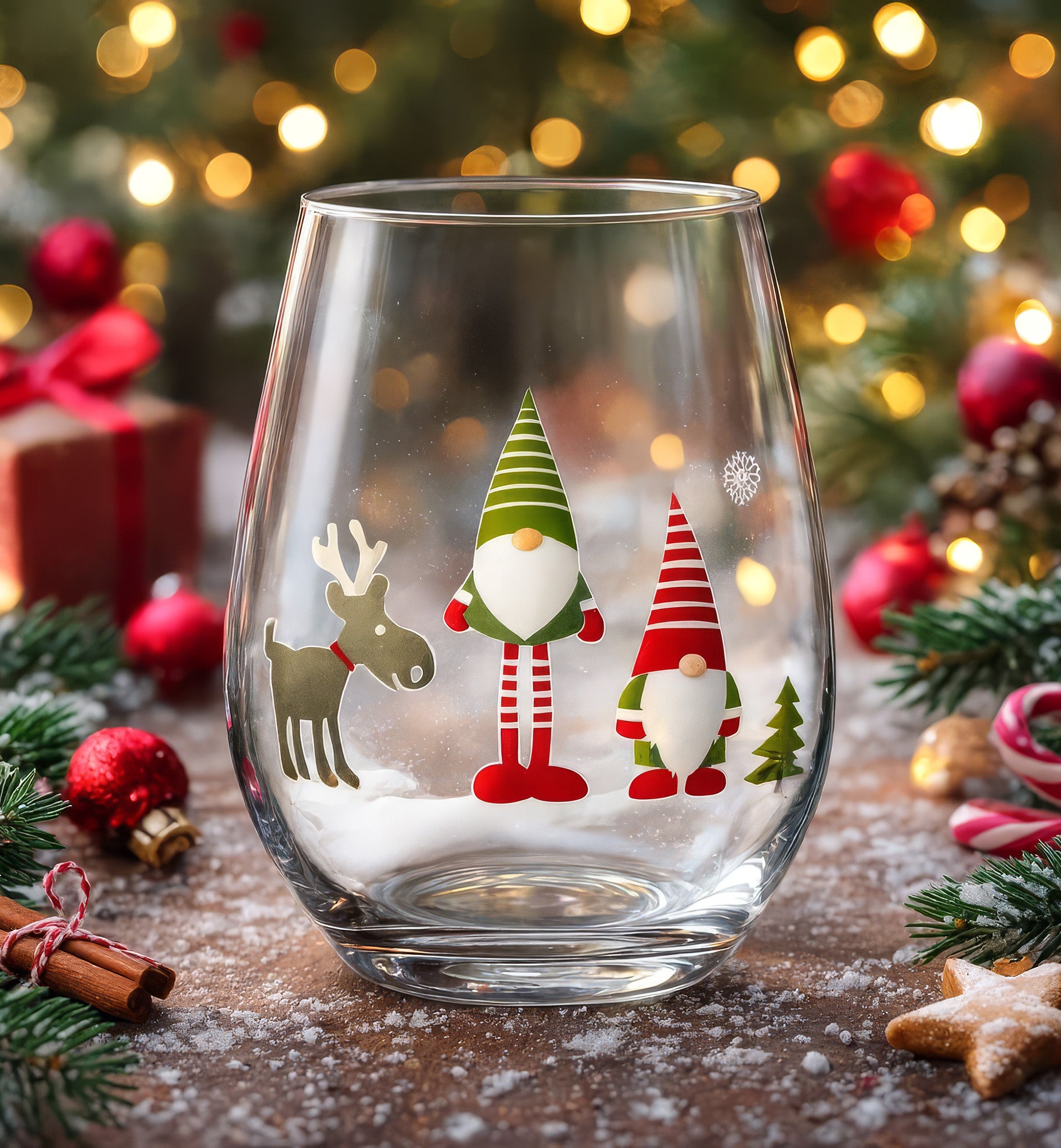 Świąteczne szklanki do wody CHRISTMAS COLLECTION Krasnale 550 ml