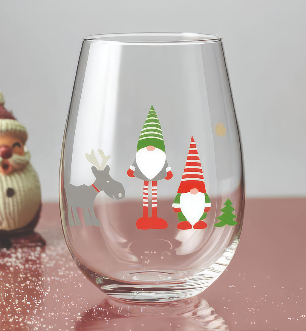 Świąteczne szklanki do wody CHRISTMAS COLLECTION Krasnale 550 ml
