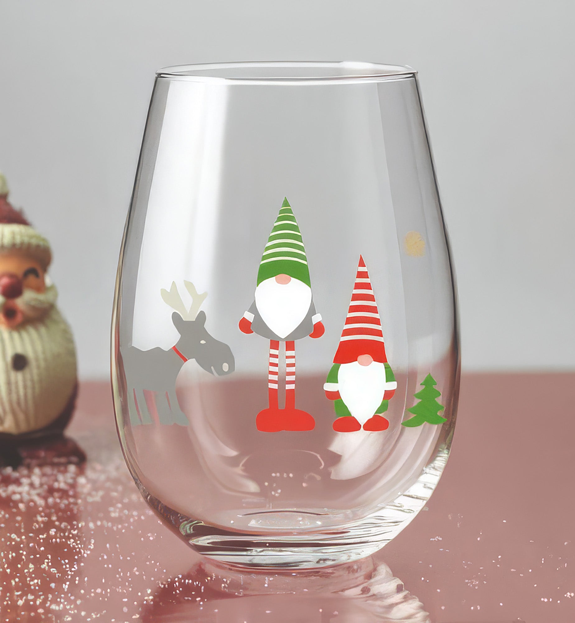 Świąteczne szklanki do wody CHRISTMAS COLLECTION Krasnale 550 ml