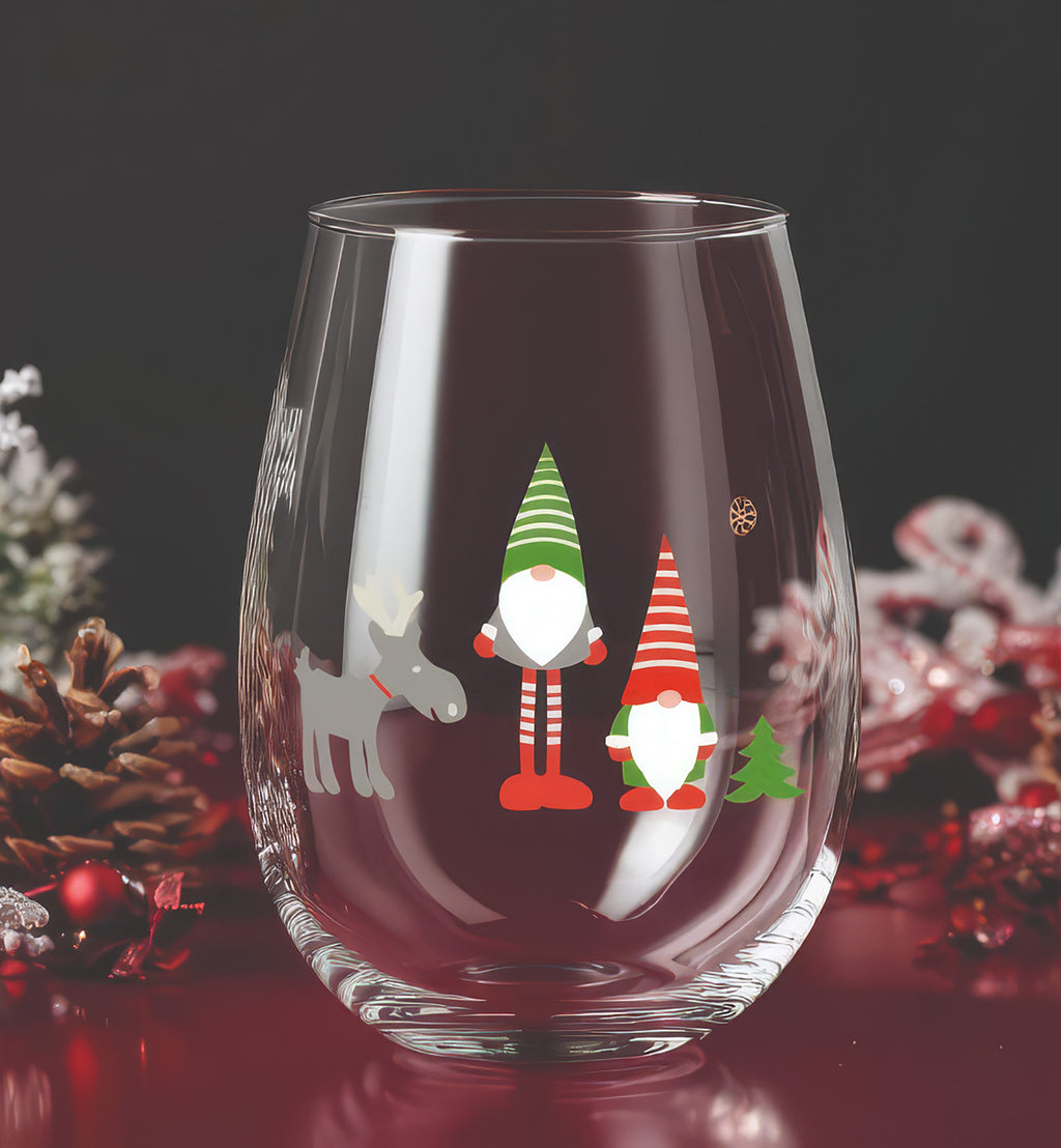 Świąteczne szklanki do wody CHRISTMAS COLLECTION Krasnale 550 ml