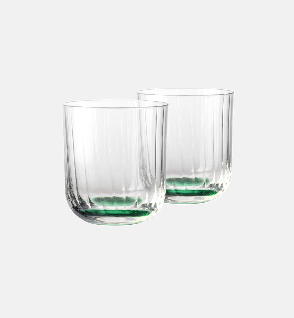 Ryflowane szklanki do wody Ciemnozielony 300 ml