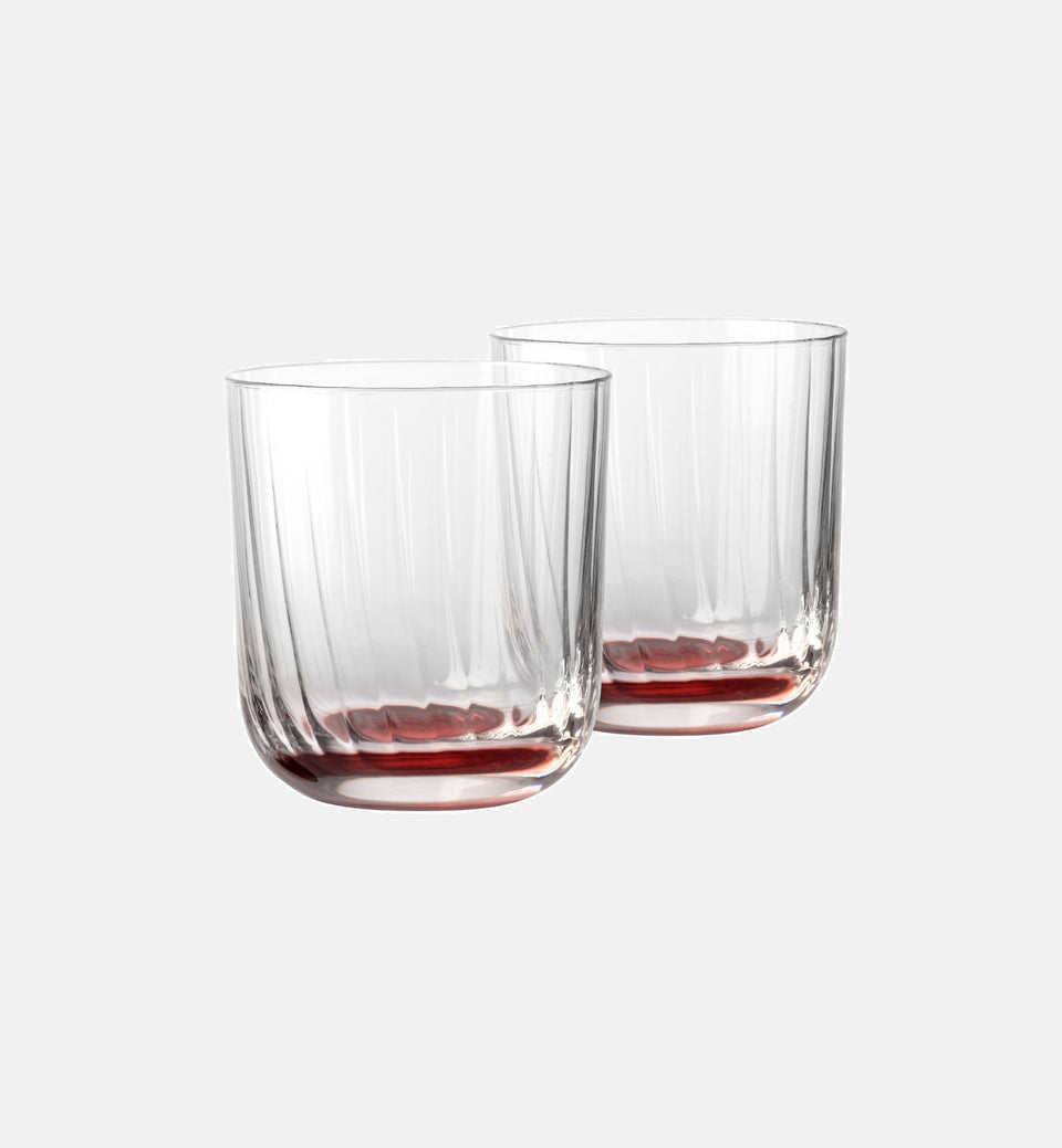 Ryflowane szklanki do wody Czerwony 300 ml