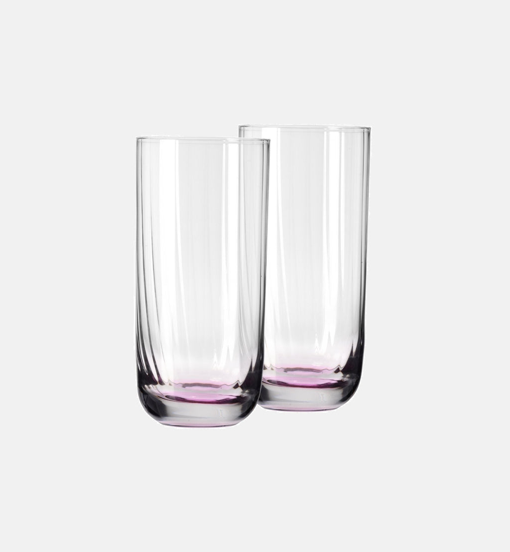 Wysokie ryflowane szklanki do wody Różowy 360 ml